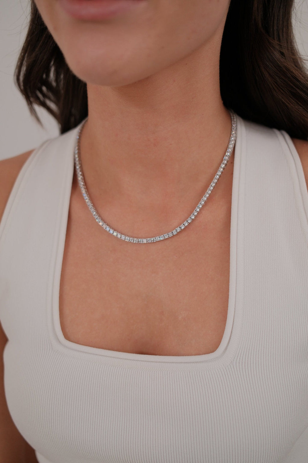 Dani Tennis Necklace  - Silver