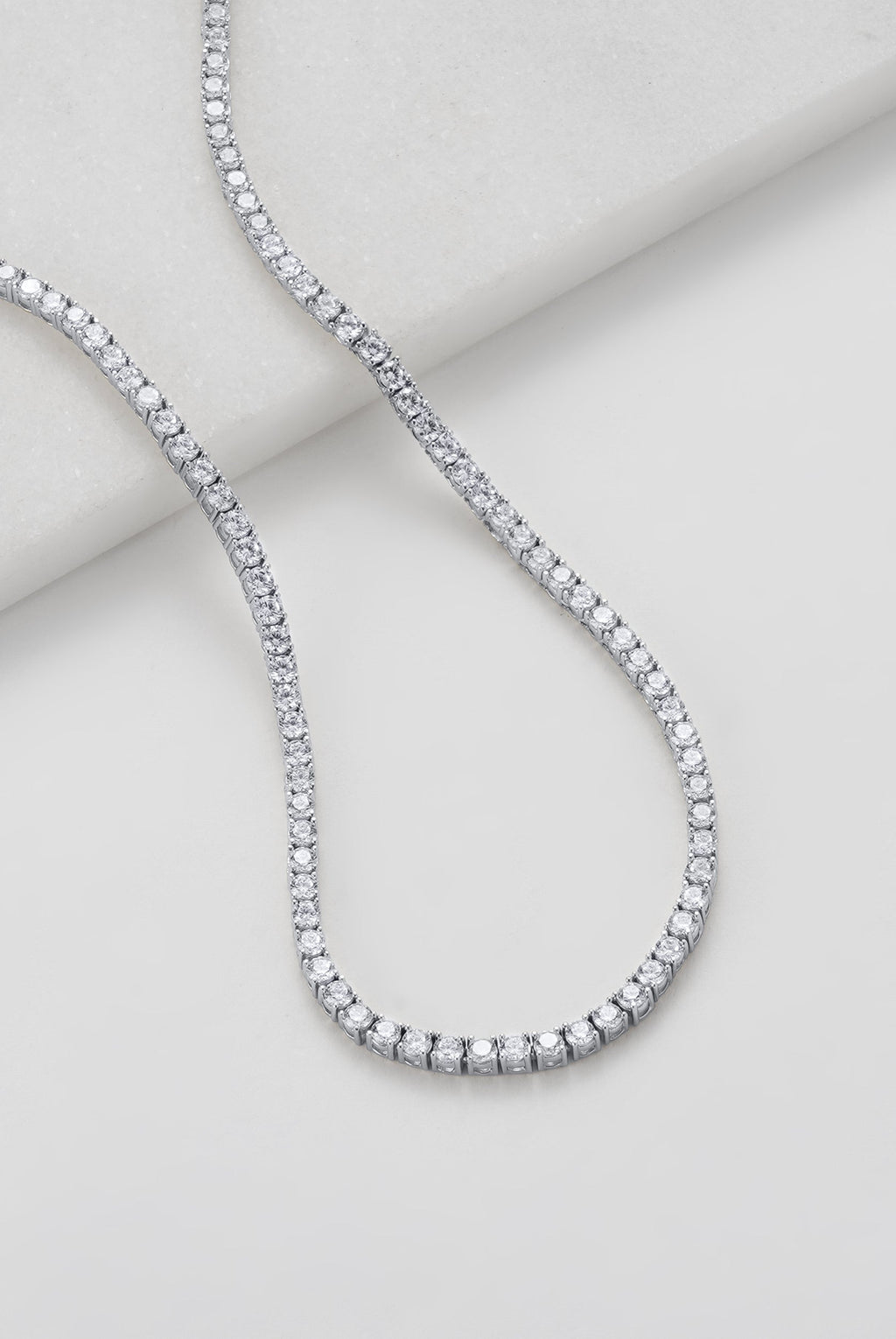 Dani Tennis Necklace  - Silver