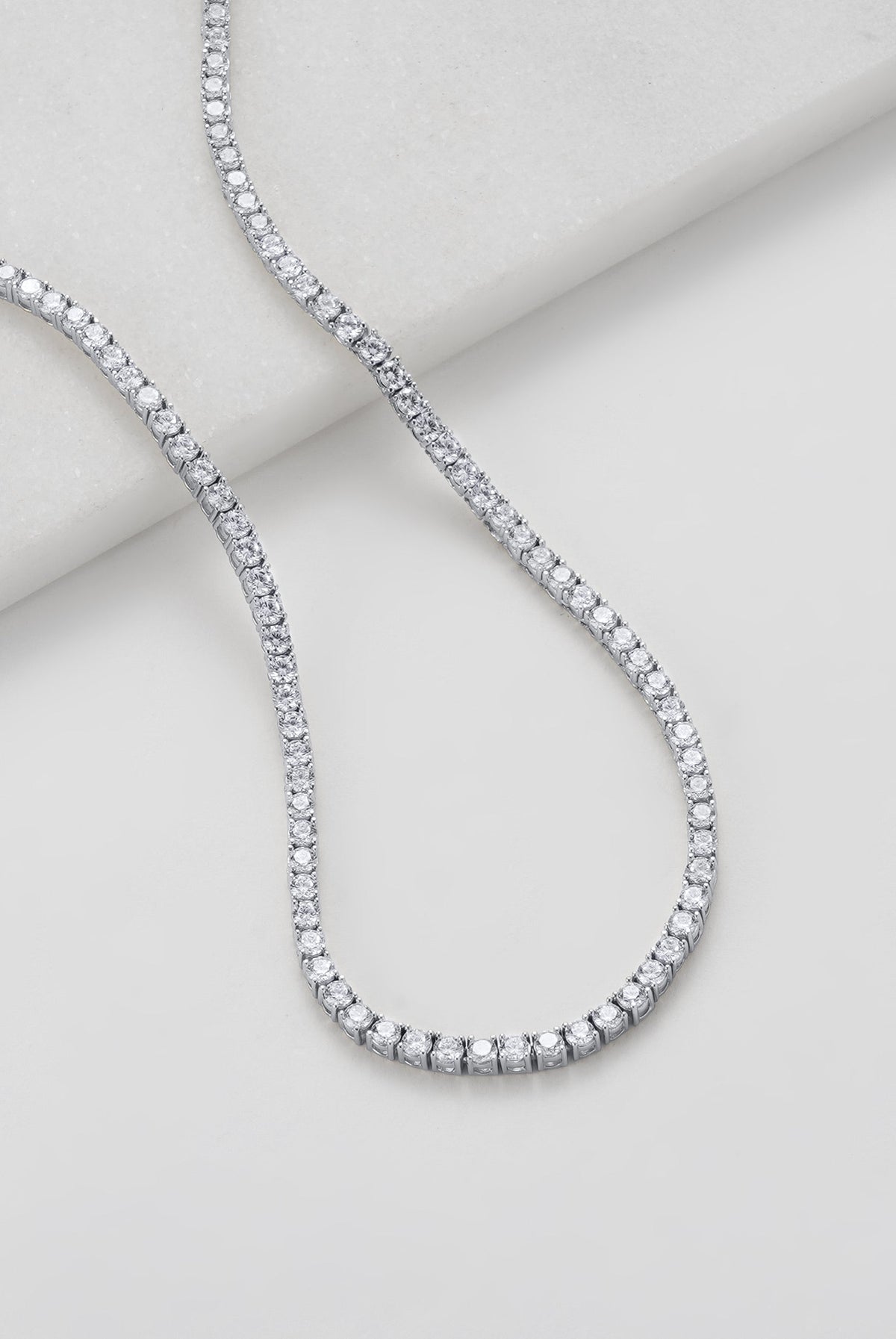 Dani Tennis Necklace  - Silver